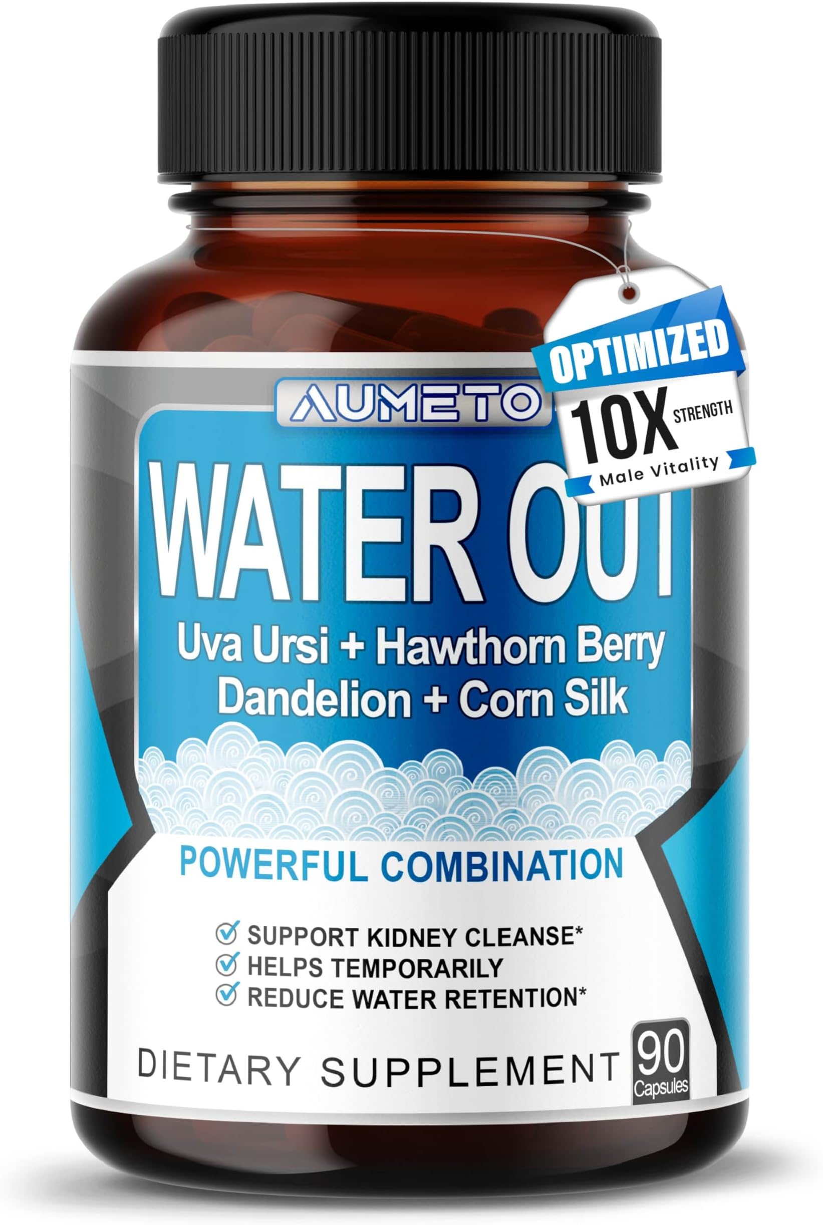 Ultra Natural Water Out Pills with Uva Ursi Hawthorn Berry Dandelion Corn Silk - Full Body Cleanse and Kidney & Stomach Support (90 Count (Pack of 1))