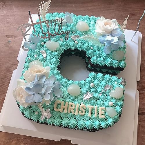 Miniatura 5 de 26 moldes de fondant con letras mayúsculas, alfabeto número 0-9, molde de silicona para decoración de pasteles de chocolate, 2 piezas, fiesta de