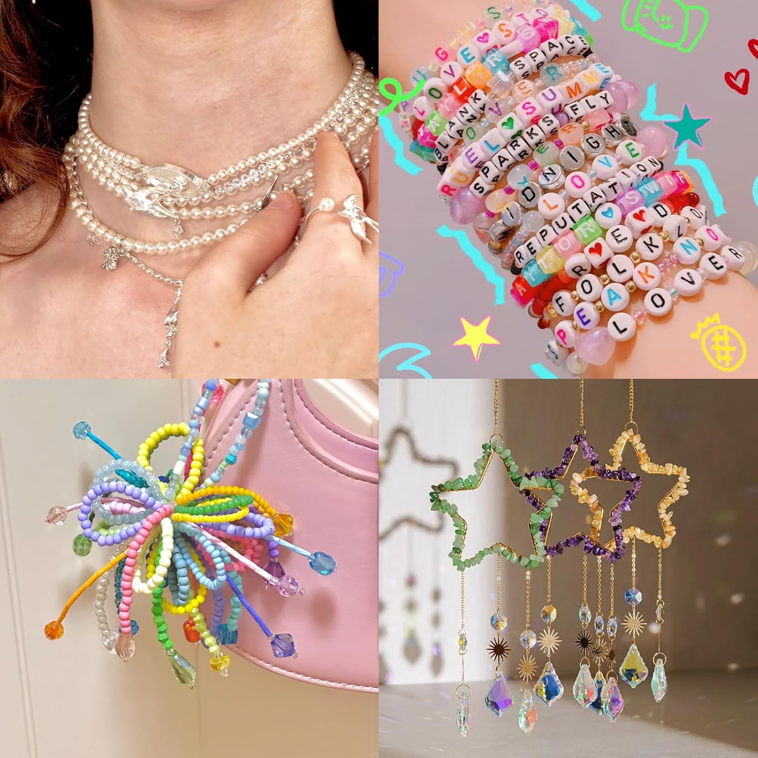 EuTengHgo Jewelry Findings Kit with Jewelry Tools & Premium Jewelry Making Supplies - Beads, Tassels, Charms, Wire, Cords for DIY Bracelets, Necklaces, Earrings Repair & Creative Craft Projects - Image 8