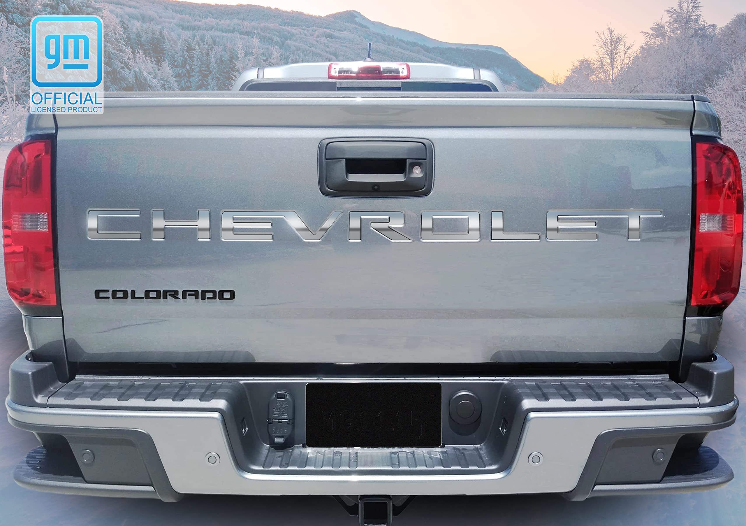 Nox Lux3D Domed Raised Urethane Chevrolet Tailgate Letters Compatible with 2021-2022 Colorado models (Liquid Chrome)