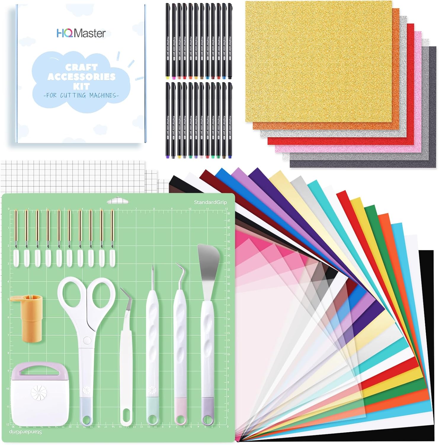 HQMaster All-in-One Ultimate Accessories Bundle for Maker/Explore Air Cutting Machine Ideal Tool Kit for Beginners and Skilled Crafters, Instantly Create Amazing Crafting Projects