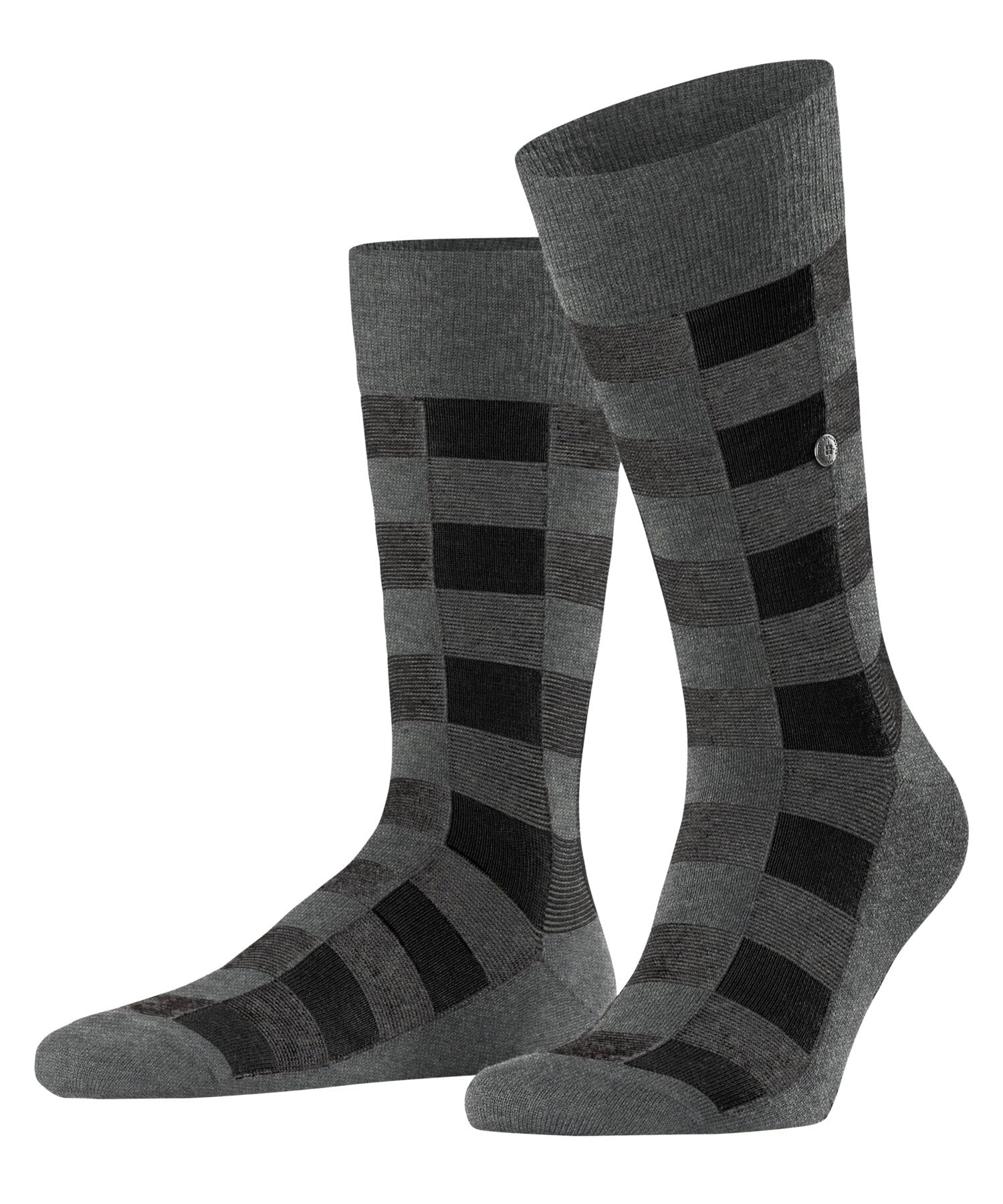 Burlington Men's Buffalo Check M So Wool Patterned 1 Pair Socks, Grey Dark 3070, 6.5-11