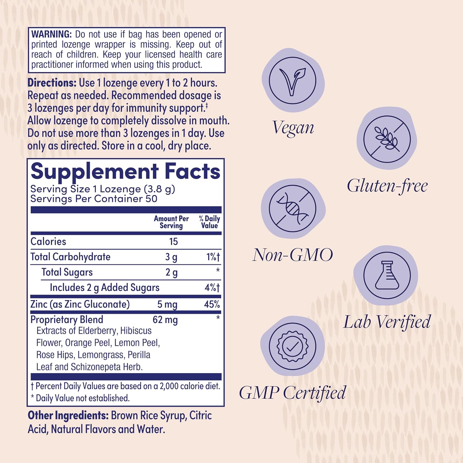 ZAND Immunity Elderberry Zinc Throat Lozenges 2-Pack - Good-for-You Dry Mouth Lozenges, Immune Support Supplement with Elderberry, Zinc 5mg - Soothe a Dry Throat, Natural Flavor, Gluten Free, 50ct ea - Image 2