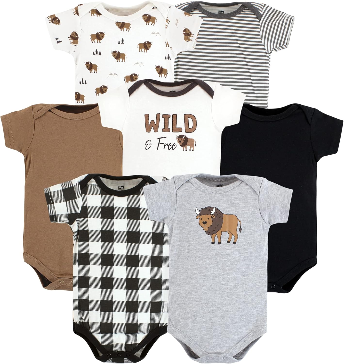 Hudson Baby baby-boys Cotton Bodysuits 7-pack