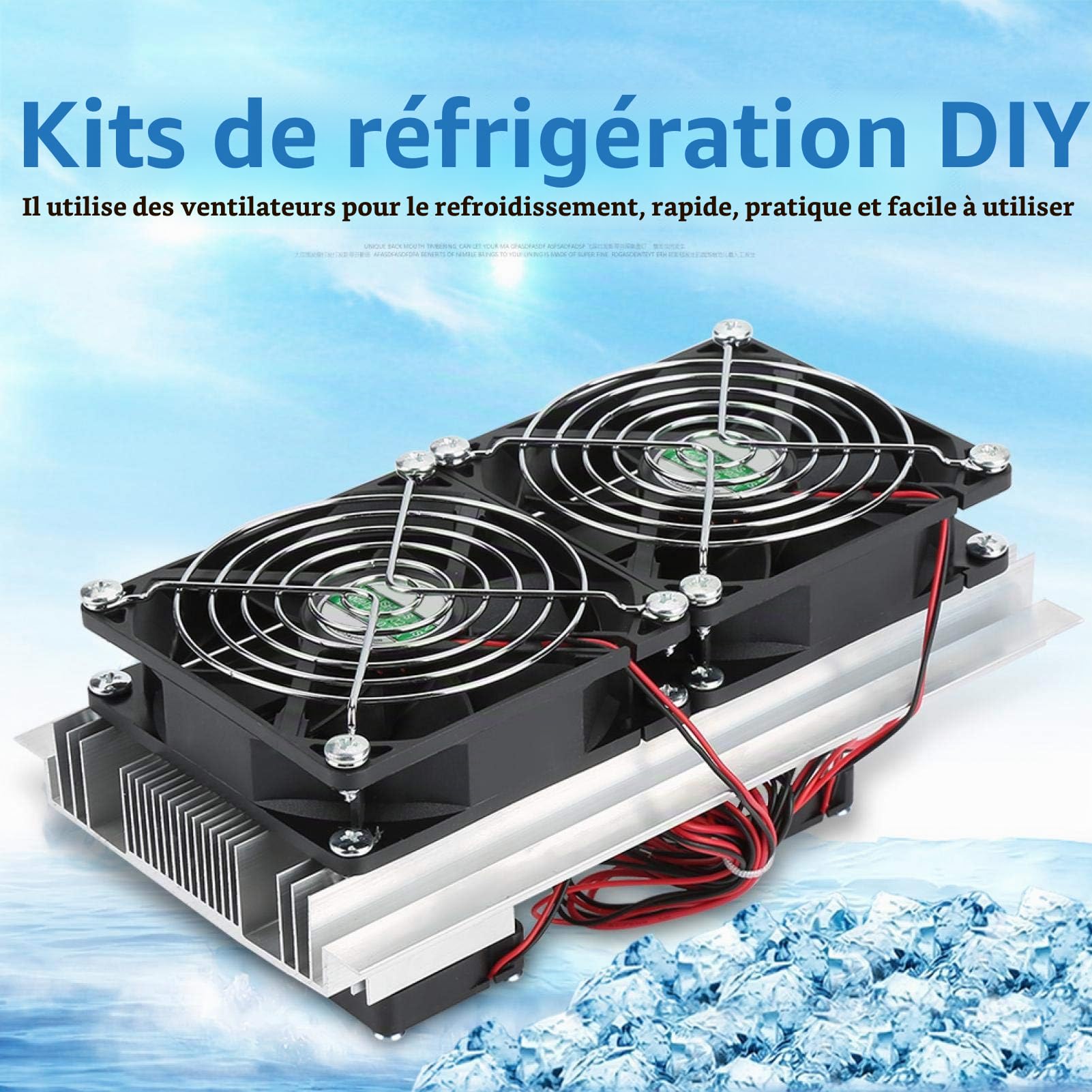Module de Refroidissement Portable, Système de Refroidissement 12V 12A Refroidisseur de Réfrigération à Semi-conducteur Kit de Bricolage Mini Climatiseur Réfrigérateur