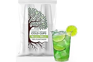 Stock Your Home Compostable Clear Cold Disposable Beer Cups