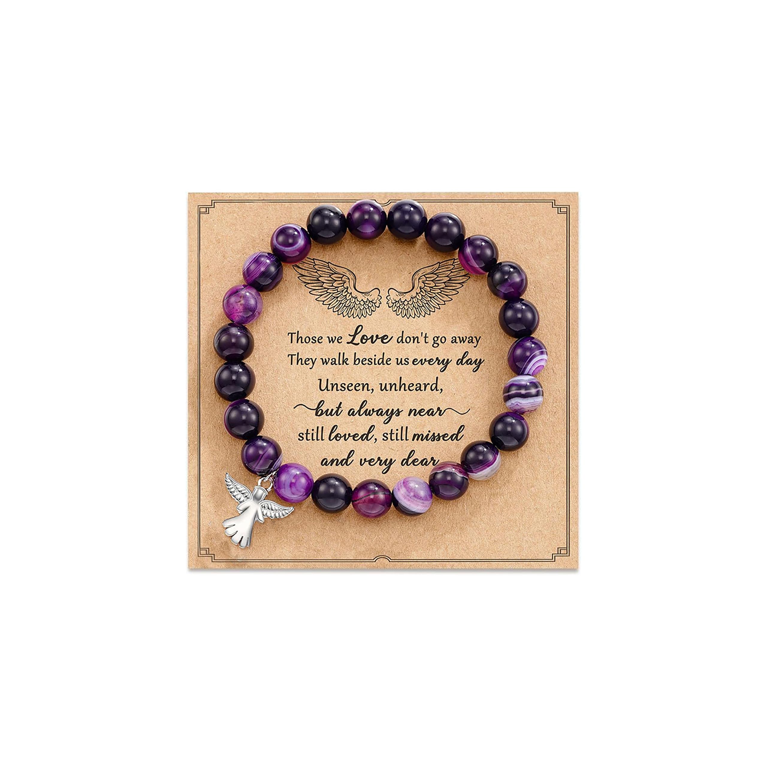 Memorial Gifts Sympathy Gifts for Loss of Loved One Memorial Bracelet Angle Wings Jewelry Gifts for Women Men Loss of Pet Mom Friends