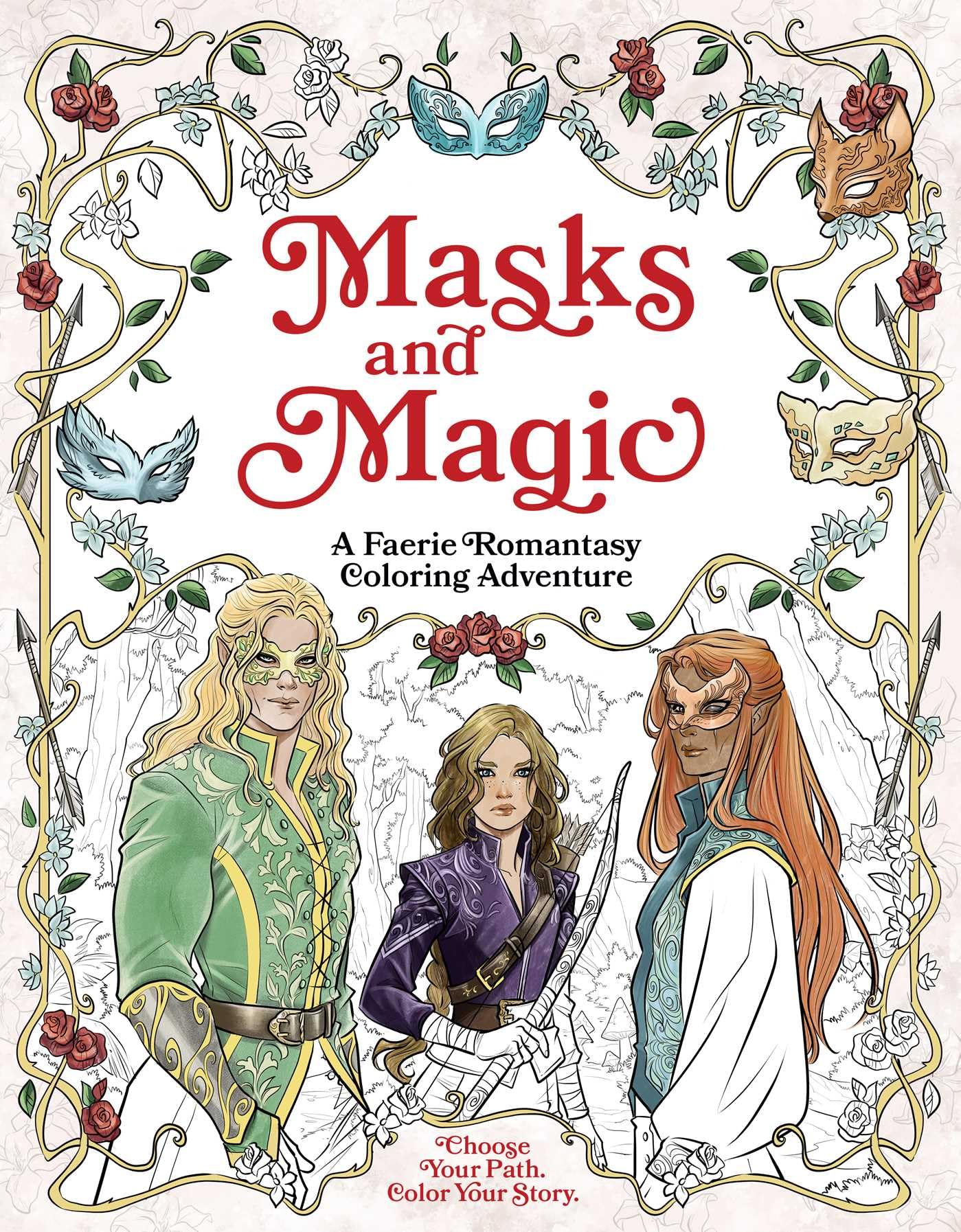 Masks and Magic: A Faerie Romantasy Coloring Adventure