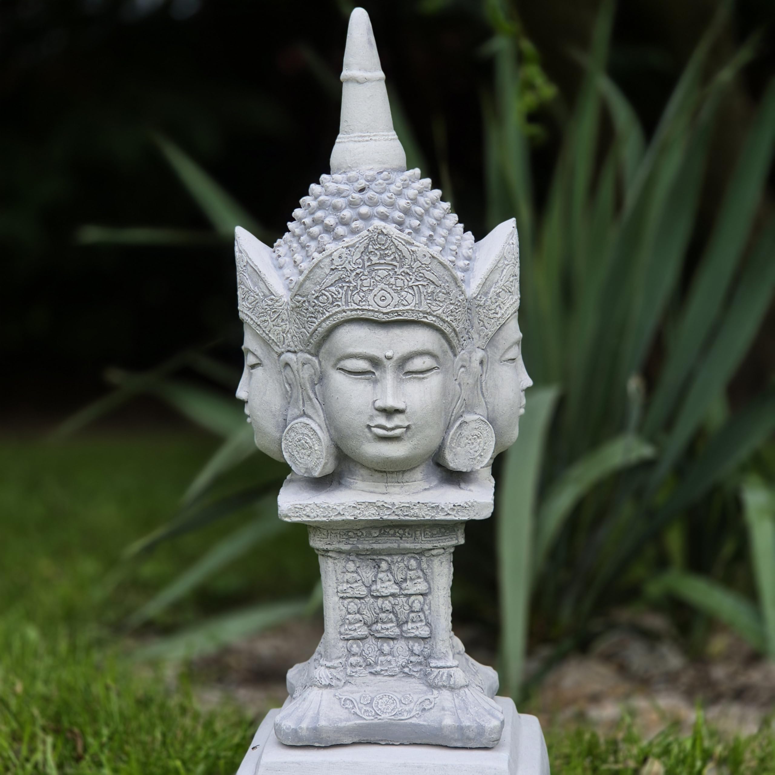 FABRIQ Buddha a quattro facce, 37 cm, 5 kg, resistente alle intemperie, Zen & Feng Shui, statuetta da giardino