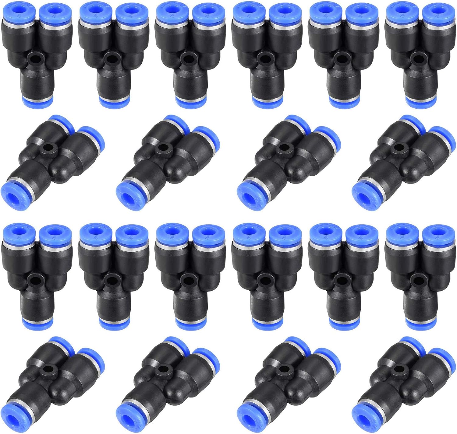 NACX Y Shape Push to Connect Fittings, 4mm (5/32”) OD, Air line Push Lock Tube Fitting Splitter, 20Pcs