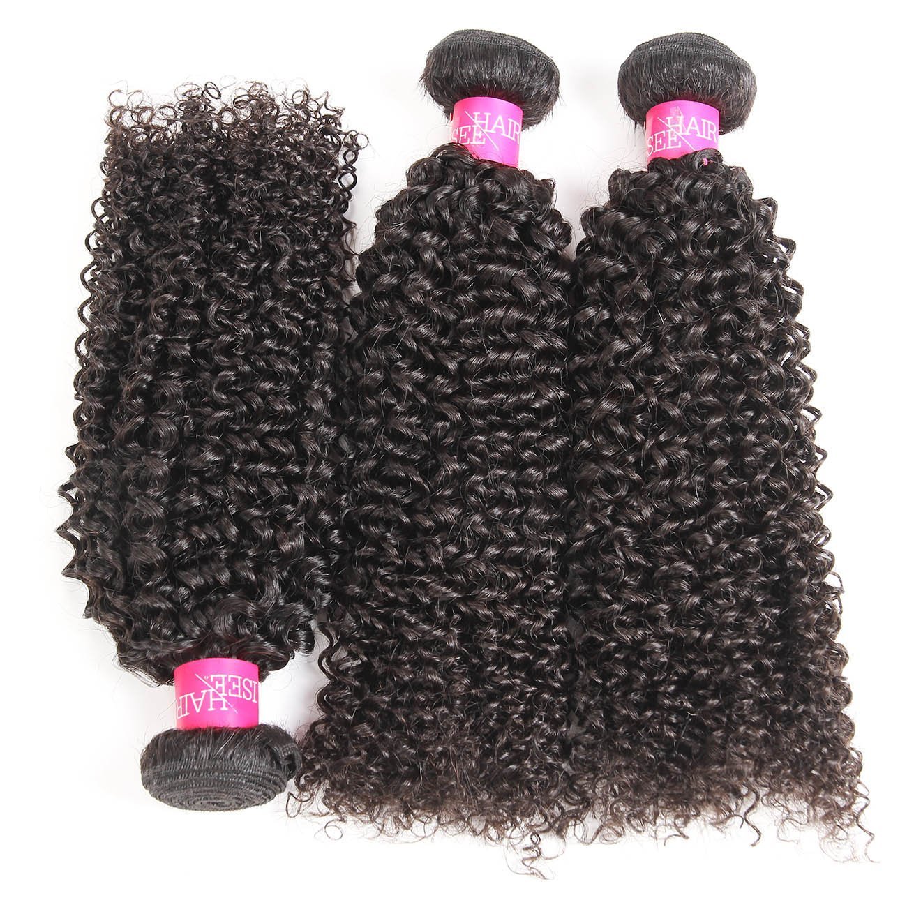 ISEE Hair Virgin Malaysian Deep Curly Jerry Curly Human Hair 3 Bundles,100% Unprocessed Human Hair Extensions Natural Black Can Be Dyed 18 20 22inches