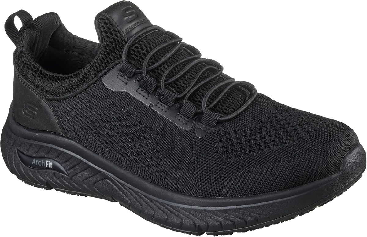 Skechers Arch Fit Crosser Rowynn para hombre | Trabajo, antideslizante, riesgo eléctrico, ajuste de arco, espuma viscoelástica enfriada por aire