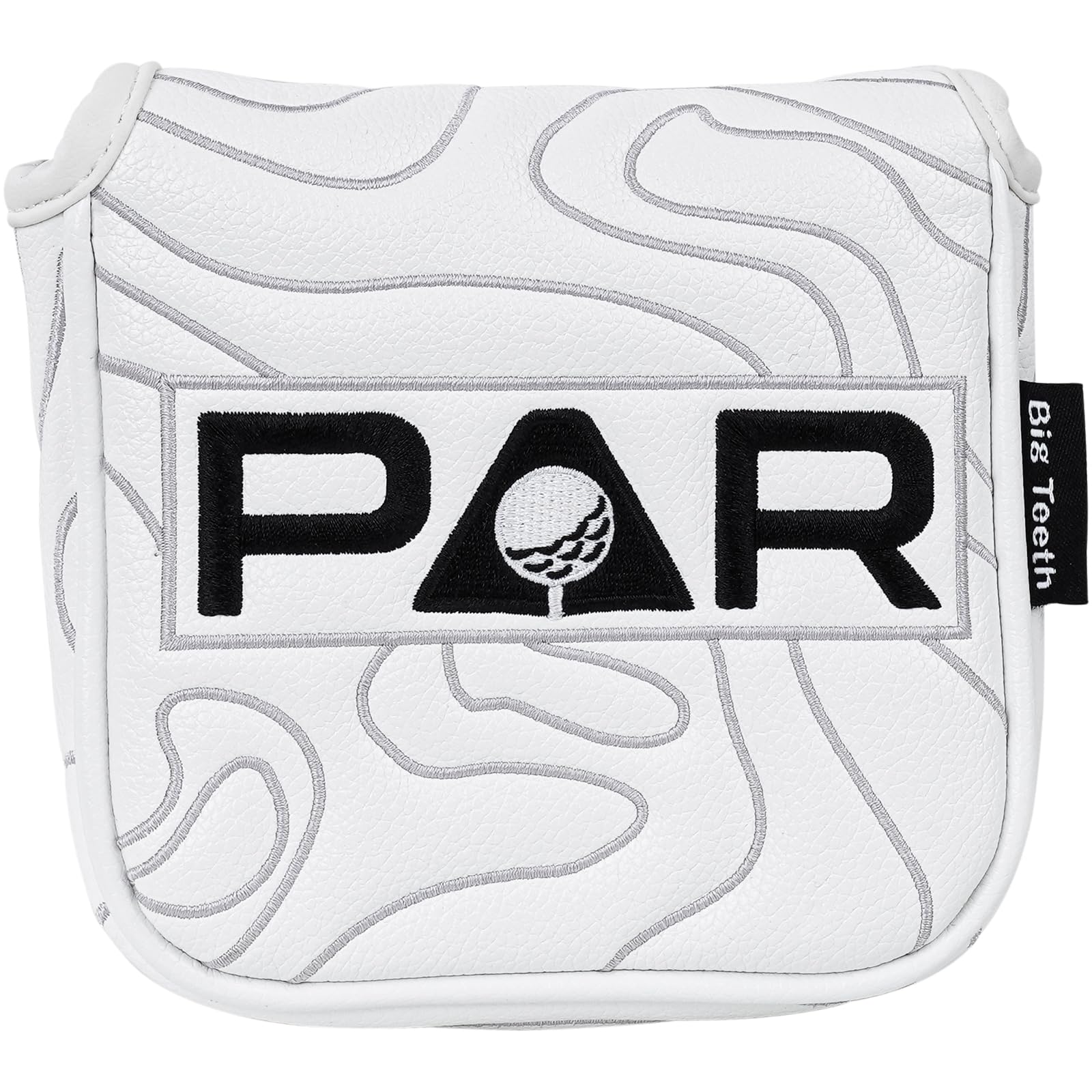 Golf Mallet Square Putter Cover Heel-Shaft Headcovers Fits for S p i d e r X EX TOUR Magnetic White PU Leather Black PAR Pattern Embroidery