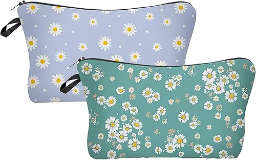 2 bolsas de cosméticos para mujer, bolsa de maquillaje pequeña, bolsa impermeable para artículos de tocador de viaje con cremallera para organizar