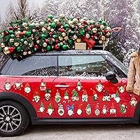 Vista 6 de Hoteam 30 calcomanías magnéticas reflectantes de gnomo magnético de Navidad para decoración de coche, calcomanías de garaje para decoración