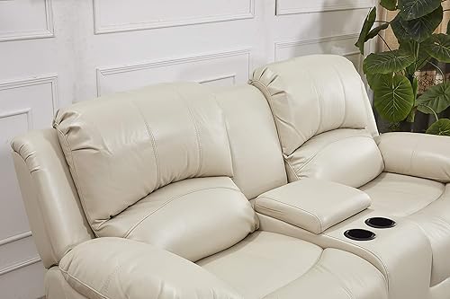 Miniatura 148 de Betsy Furniture 8018 - Juego de sillón reclinable de cuero reconstituido, para sala, sofá reclinable, sofá de dos piezas y sillón de cuero