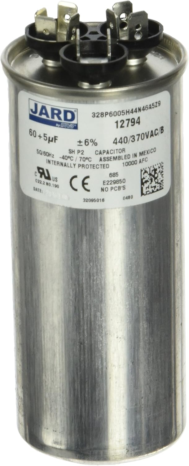 MARS Motors & Armatures 12794 Motor Dual Run Capacitor with Round 60 + 5 uf MFD 440V Amazon