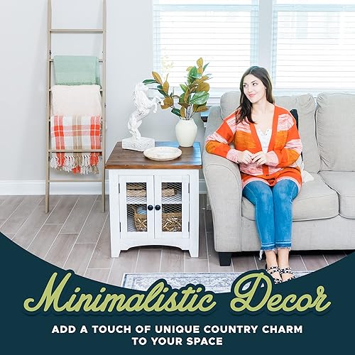 Miniatura 6 de Escalera para manta para sala de estar y dormitorio, construcción laminada de 6 niveles inclinada para pared, sin enganches (roble ahumado),