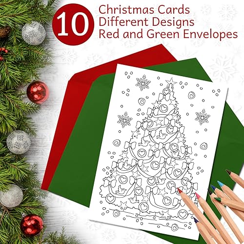 Miniatura 3 de Tarjetas de Navidad para colorear para adultos y niños