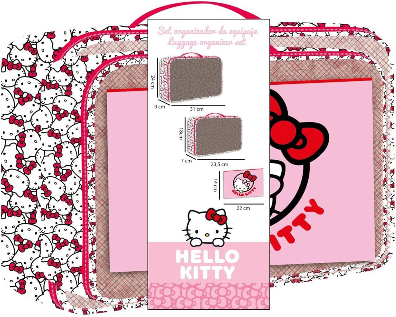Borsa da toilette da viaggio Hello Kitty | Set di borse per trucchi Kawaii per ragazze e donne