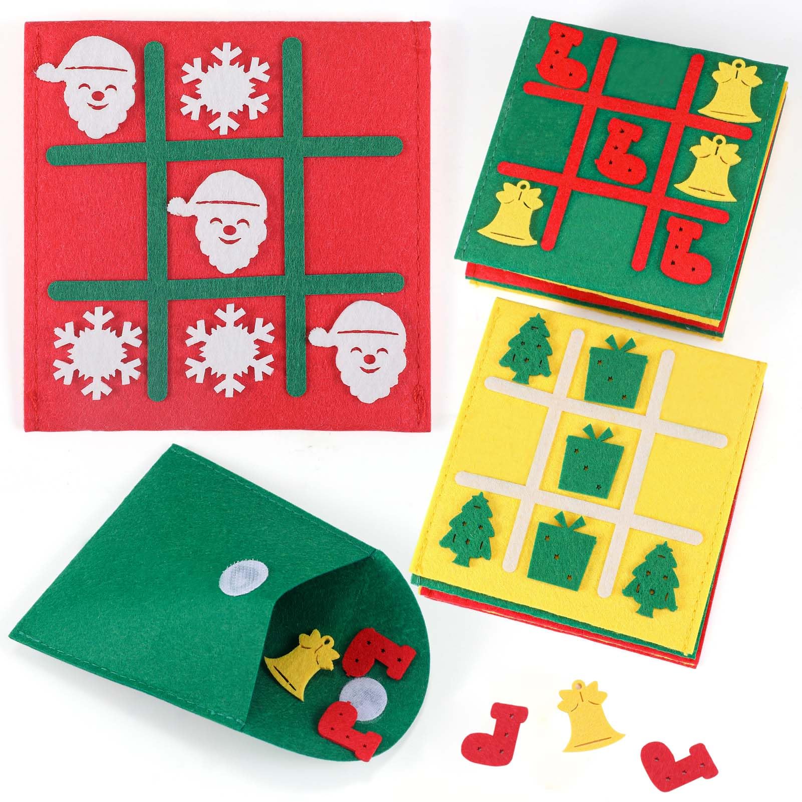 Christmas Party Favors Tic Tac Toe Board Games for Kids 4-8 8-12, Christmas Stocking Stuffers for Kids, Bulk Toys Gifts for Boys Girls Classroom (Bulk Pack of 12)