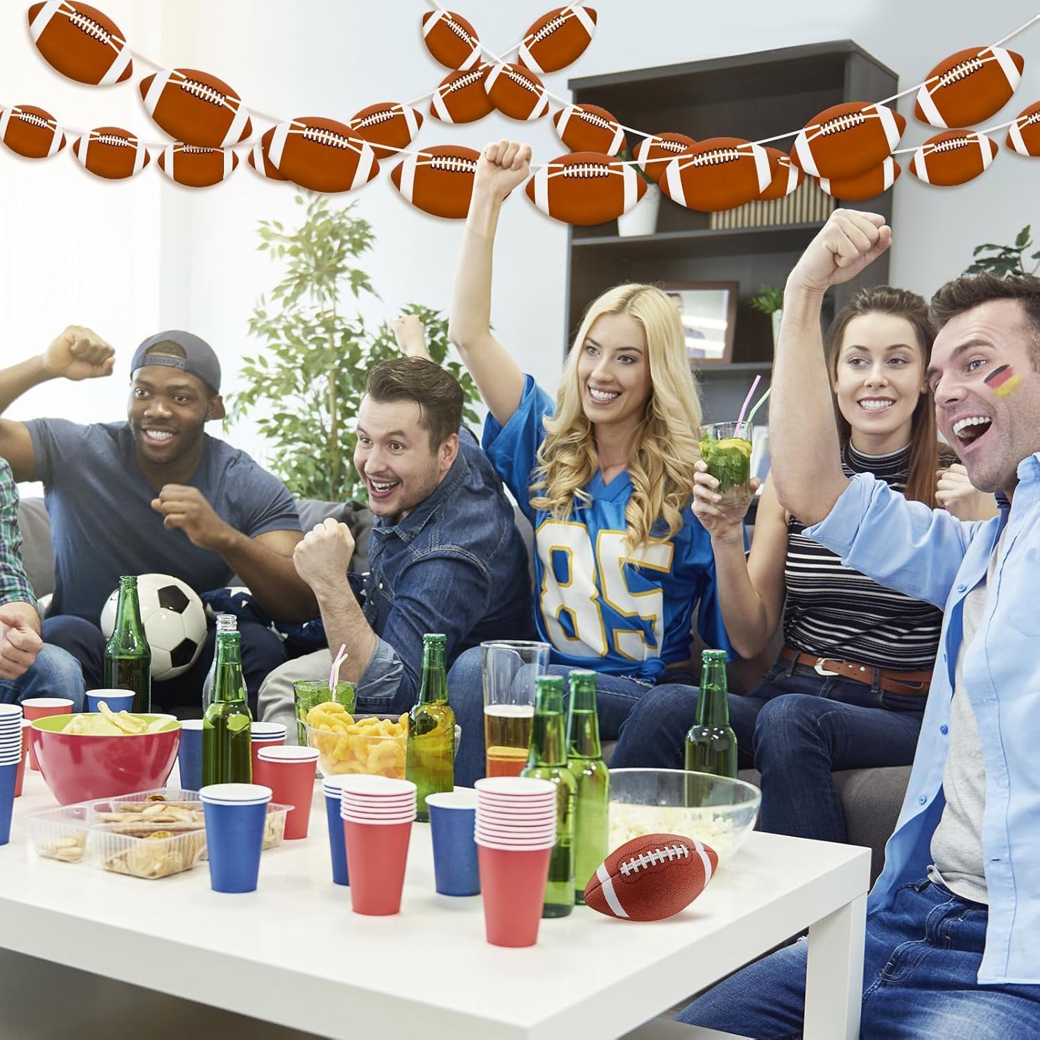 Football Decorations for Birthday Game Day Super Bowl Sports-Themed Party Supplies Favor (D) - Image 7