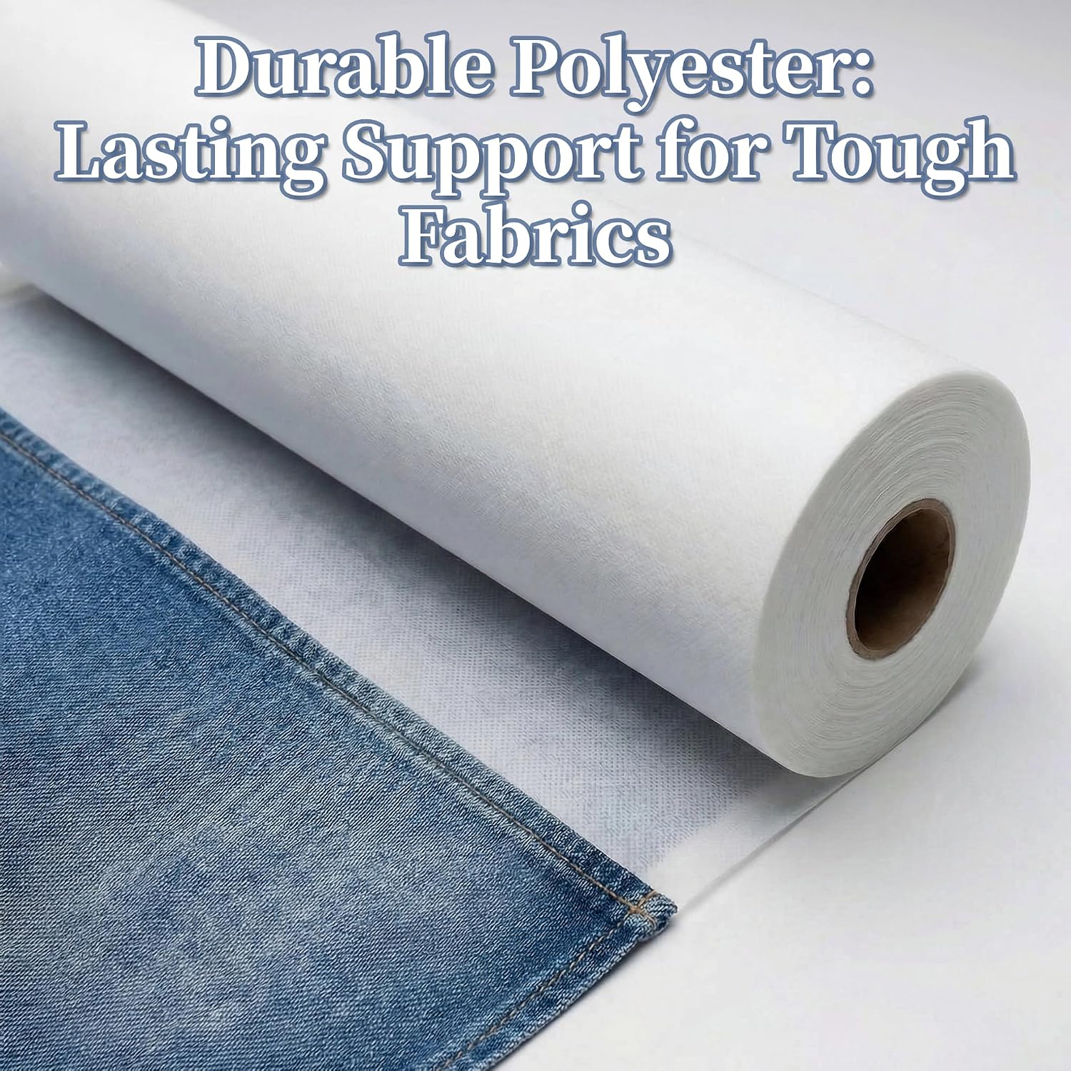 Niubelety DIY Sewing Essential: Medium Weight White Polyester Interfacing, 11.6" x 30yds Roll. Iron-On, Non-Woven, Single-Sided Fusible for Fabric Stabilizing & Shaping.(SE-01)