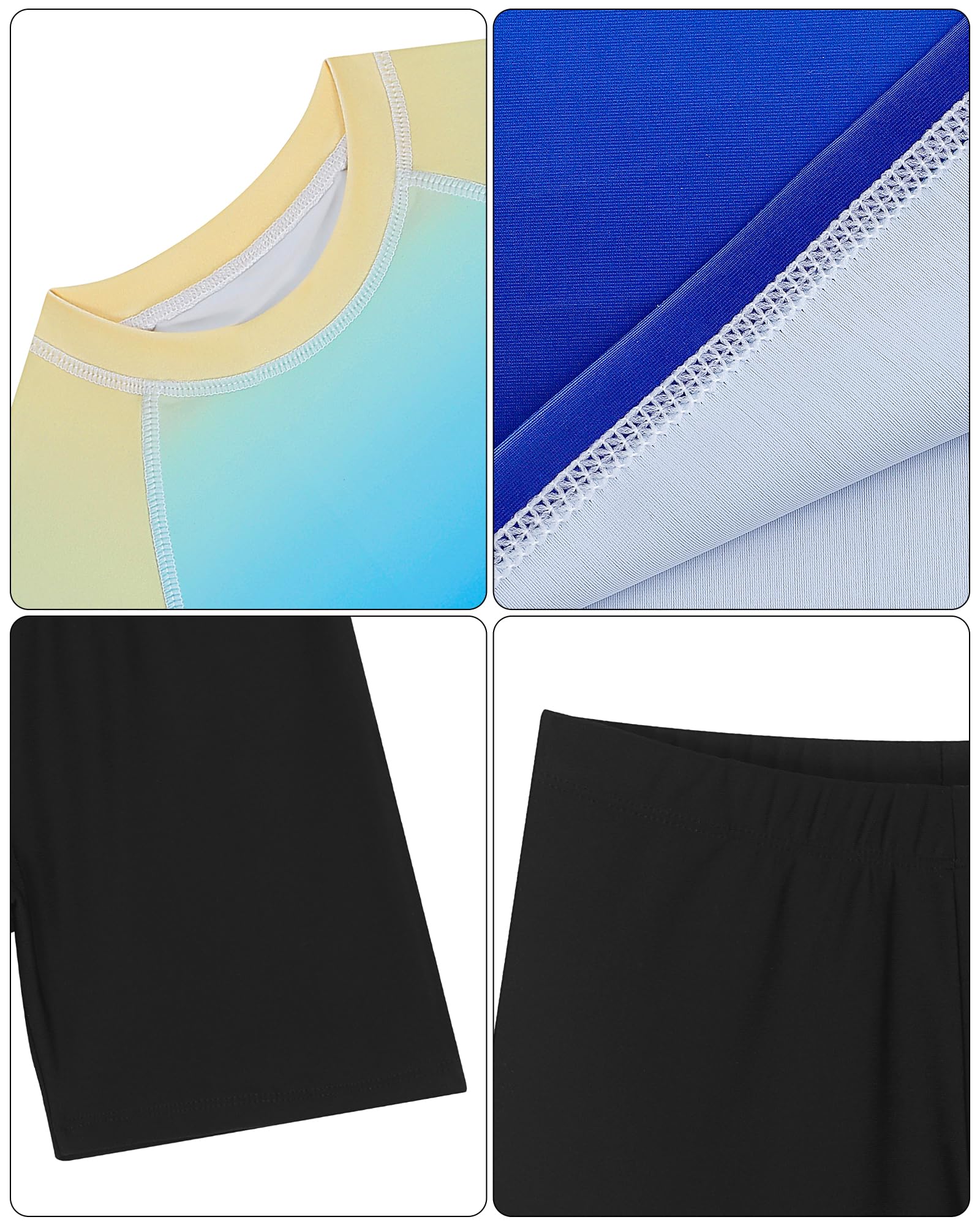 KAKU NANU Badeset für Jungen (110–158) 3-teilig Kurzarm Rashguard Shirt mit Badeshorts & Badekappe Sonnenschutz Schwimmbekleidung für Kinder Schnelltrocknend