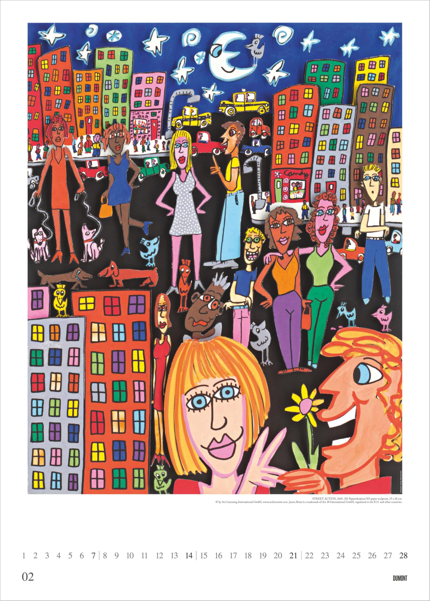 James Rizzi 2027: Kunstkalender 50x70 cm mit Pop Art voller Lebensfreude von Rizzi und sprachneutralem Kalendarium