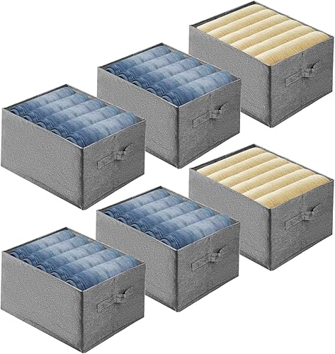 ECOMAID Paquete de 6 organizadores de armario y almacenamiento con tablero de soporte, organizador de ropa lavable para armario, organizador de