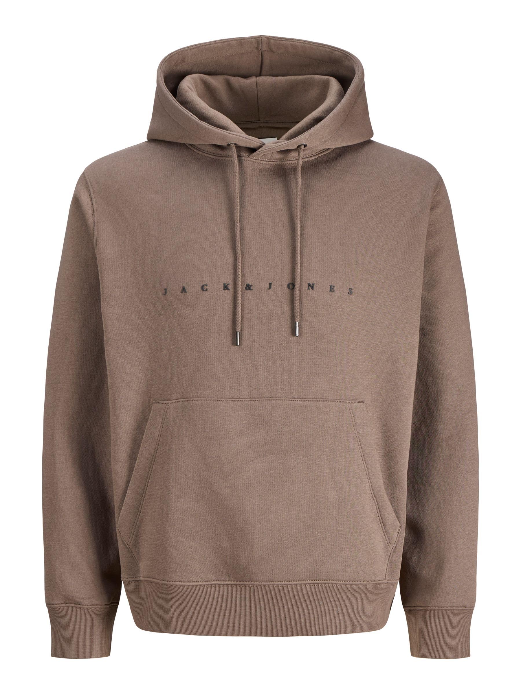 Jack & Jones Men's Hoodie - Organic Cotton Blend - Brown - 2XL