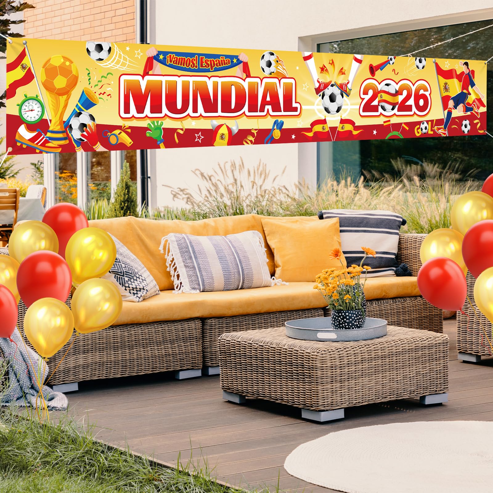 DPKOW Decoración 2026 Mundial Pancarta España Aficionados, Fútbol Copa del Mundo España Animación Accesorios Artículos Mundial 2026 Espana Selección Fútbol, 270 * 40cm — view 6