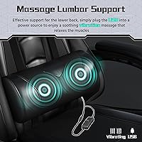 Vista 4 de Yaheetech Gaming Chair, Computer Office Chair with Headrest and Massage Lumbar Support, Height Adjustable Ergonomic Chairs with Swivel Seat, Full