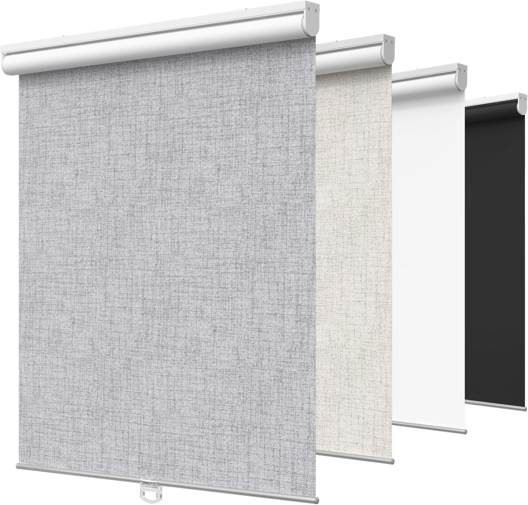 100% Blackout Roller Window Shades, Window Blinds Cordless with Thermal Insulated, UV Protection Fabric, Mini French Door Blinds for Home, Bedroom, Office, Grey, 71" W X 72" H