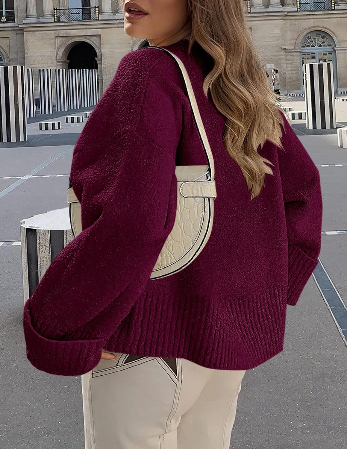 PRETTYGARDEN Women's Fall Oversized Sweaters Casual Crewneck Pullover Long Sleeve Fuzzy Chunky Knit Tops Blouse - Image 5