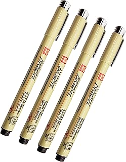 Sakura Pigma Micron Brush Black Pen Pack of 4 (Brush)
