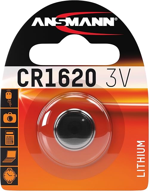ANSMANN 5020072 CR1620 Coin Battery [Pack of 1] Lithium 3V Button Cell