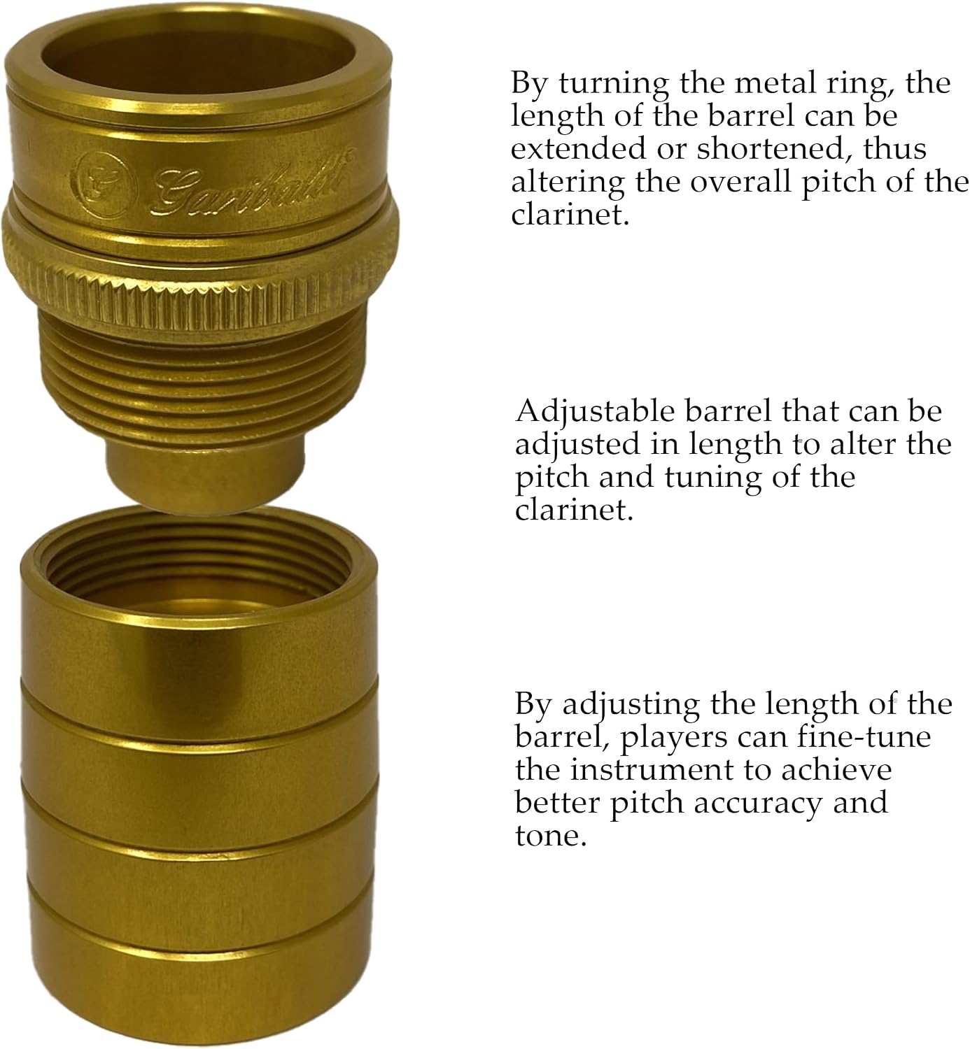Garibaldi Classic Clarinet Adjustable Barrel 55mm/62mm, Gold