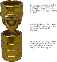 Vista 3 de Garibaldi Clarinete Clásico Barril Ajustable 2.165 in/2.441 in, Oro