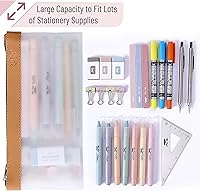 Vista 6 de Mr. Pen - Estuche transparente para lápices, paquete de 3, estuche transparente para lápices, bolsas para lápices