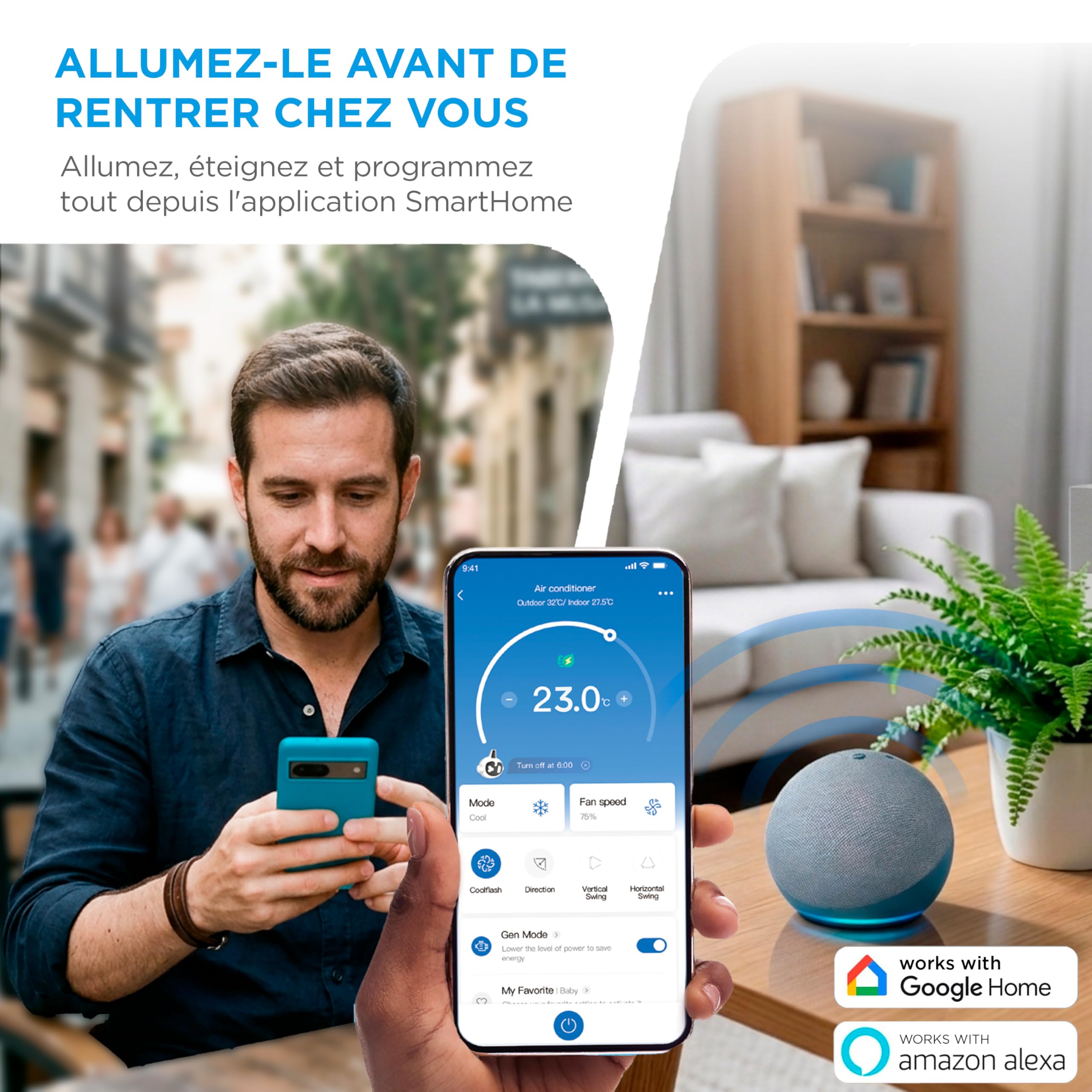 MIDEA Climatiseur PortaSplit Mobile Silencieux 4-in-1| 12000 BTU | Chauffage et Climatisation Portable Prêt à Poser 3,5kW- Clim Mobile avec rafraîchisseur, déshumidificateur, chauffage,ventilateur