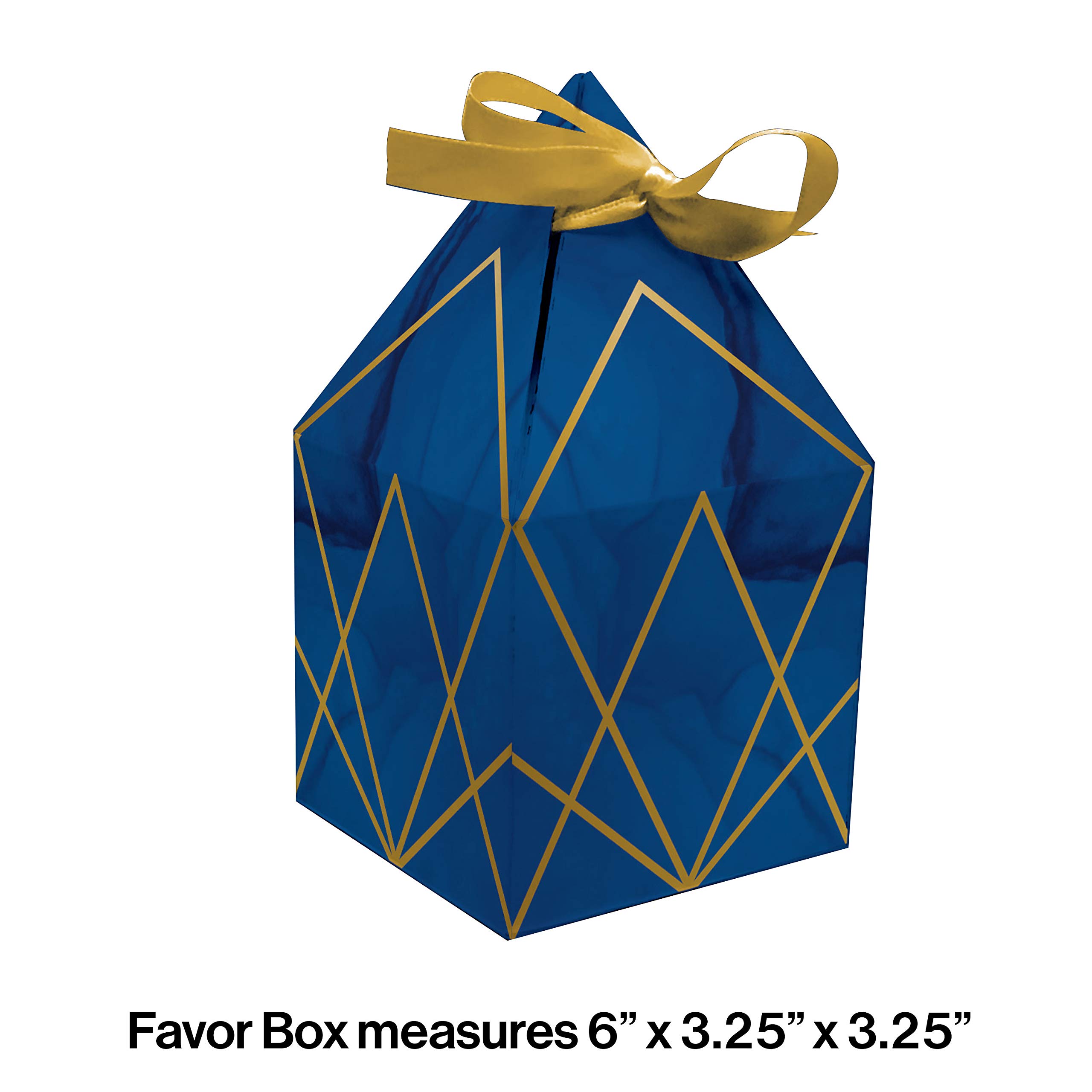 Creative Converting Geschenkboxen – 8 Stück Marineblau & Goldfolie, 7,6x15,2 Cm Für Partys & Hochzeiten