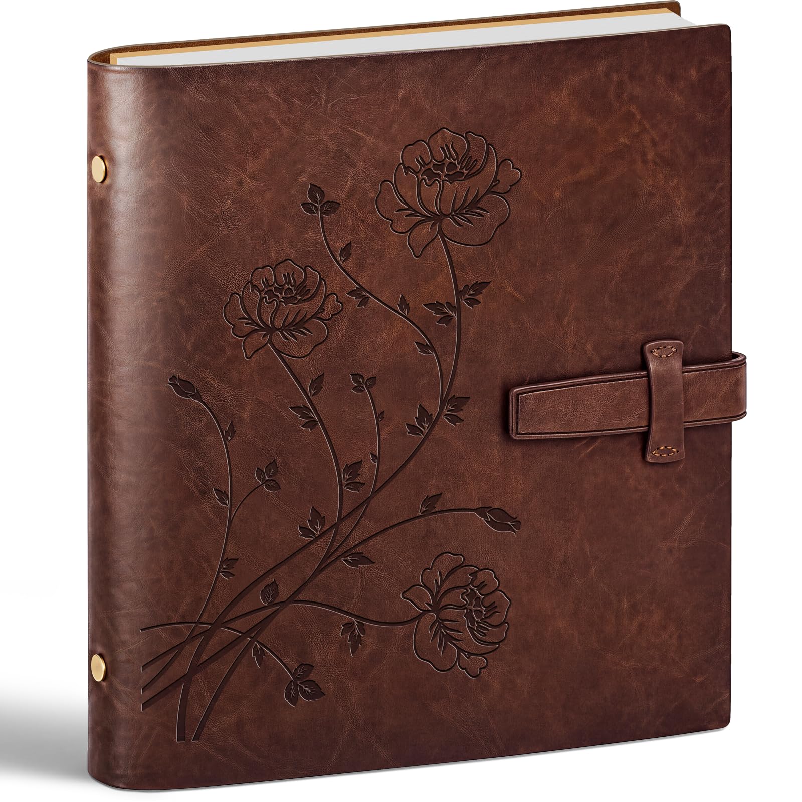 Álbum de fotos de cuero de 4 x 6 pulgadas, capacidad para 240 imágenes, álbum de recortes, 30 papeles de escritura kraft, álbum de fotos de bebé familiar con espacio de escritura, álbum de recuerdos