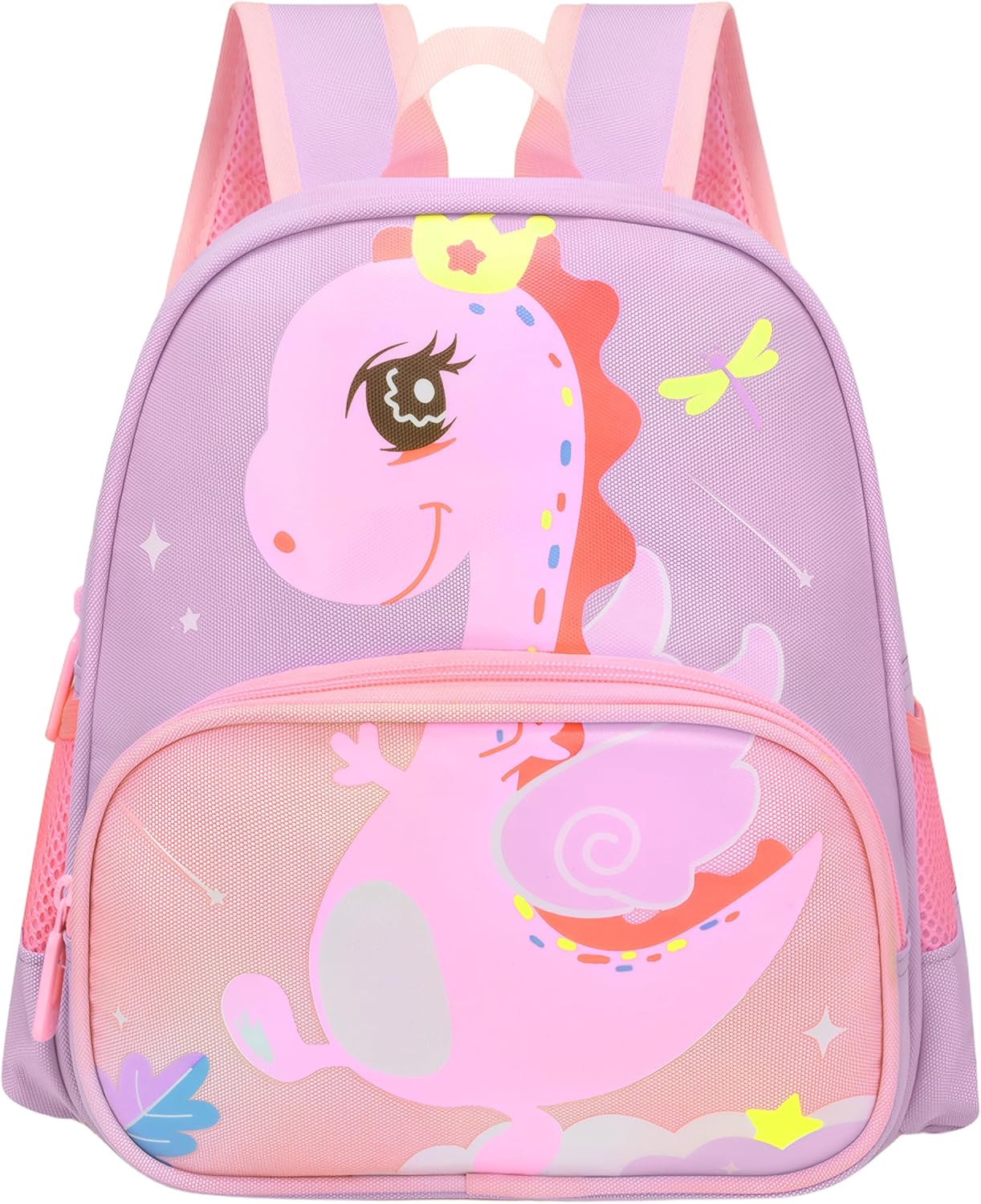 Cute Toddler Backpack Preschool Dinosaur Schoolbag for 2-6 Girls Kindergarten Children Travel Bookbag (Purple)