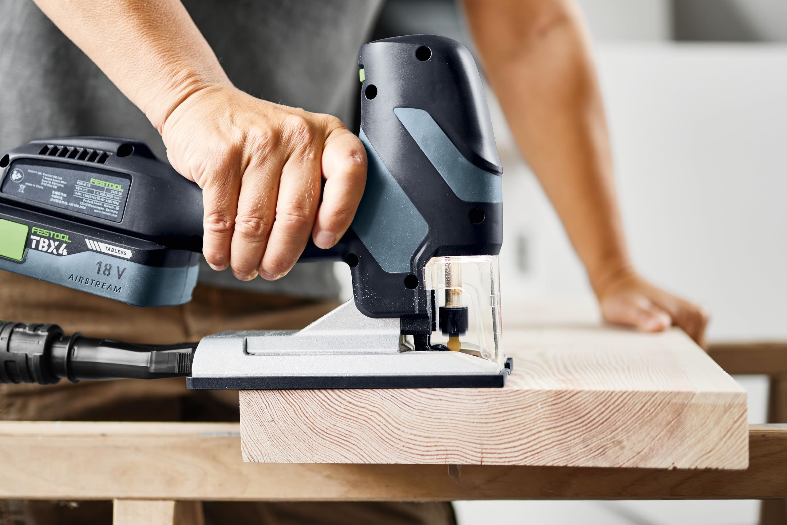 Festool Seghetto Alternativo a Batteria PSC-E 18 EB-Basic, 23mm Corsa, Batteria 18V, Leggero 1,7kg