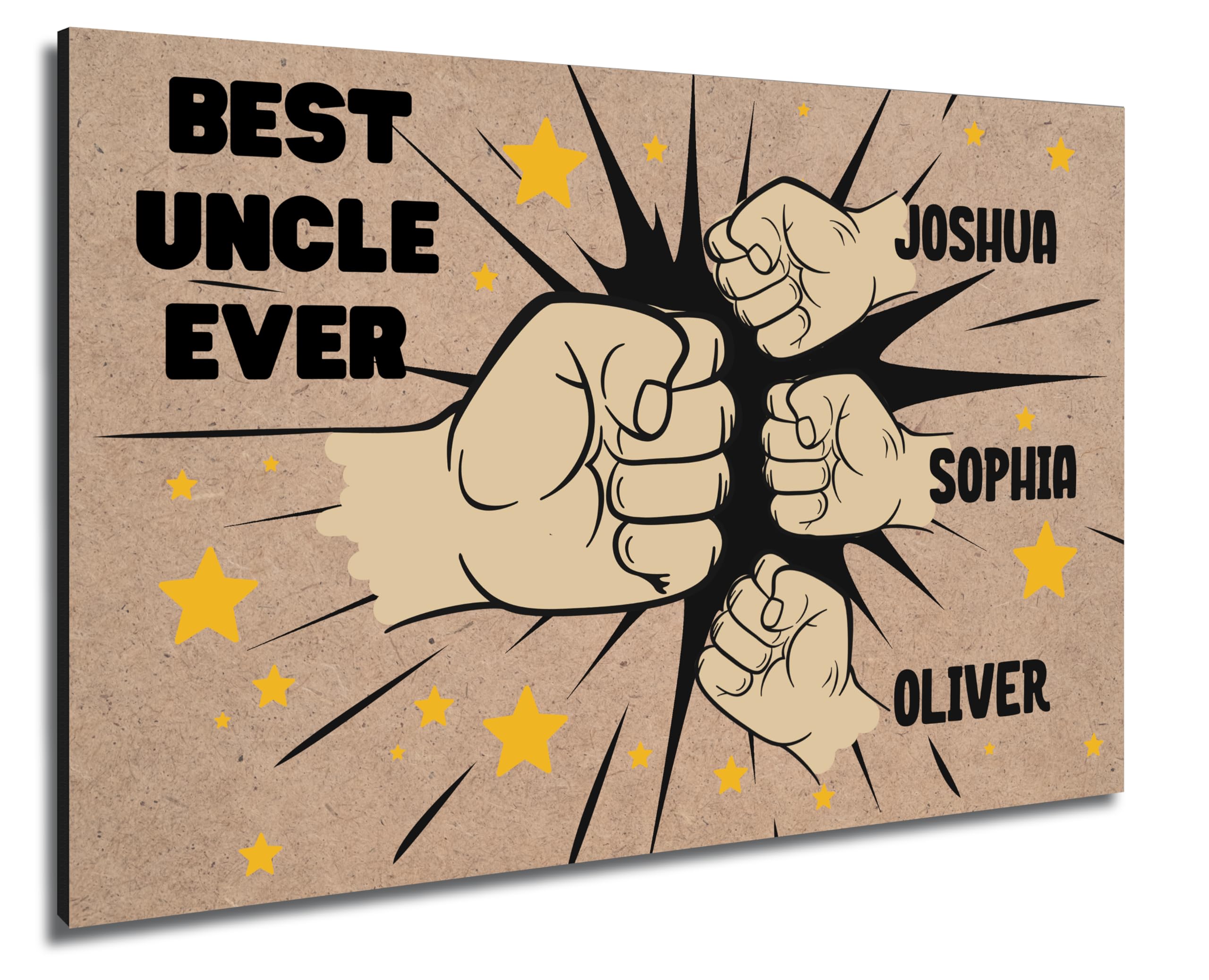 Personalised Fist Bump Sign Custom Wooden Print A4 Plaque Fun Gift Sign for Dad Grandad, Uncle Wall Art Desk Office Home Décor - Image 3