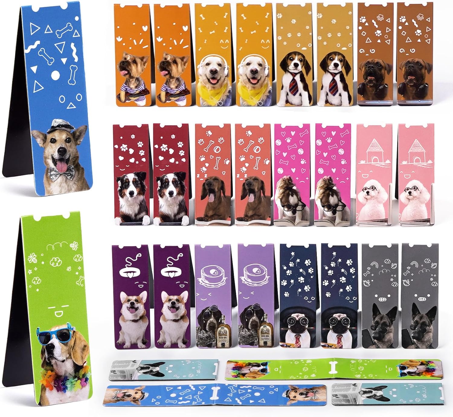 ABSOFINE Bookmarks 30PCS Cute Dogs Bookmarks Page