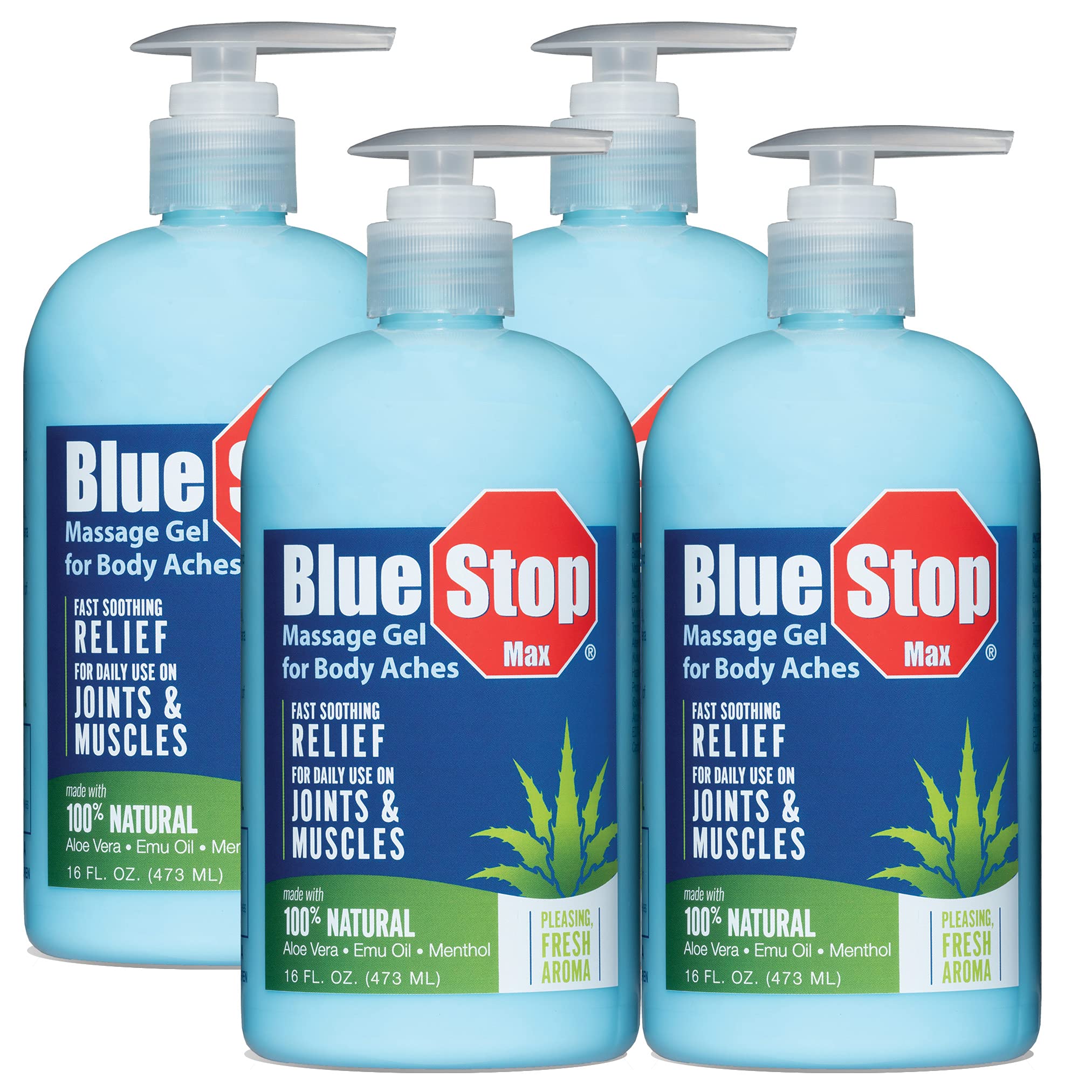 Buy Blue Stop Max Massage Gel and Muscle Rub Made with Aloe Vera, Emu