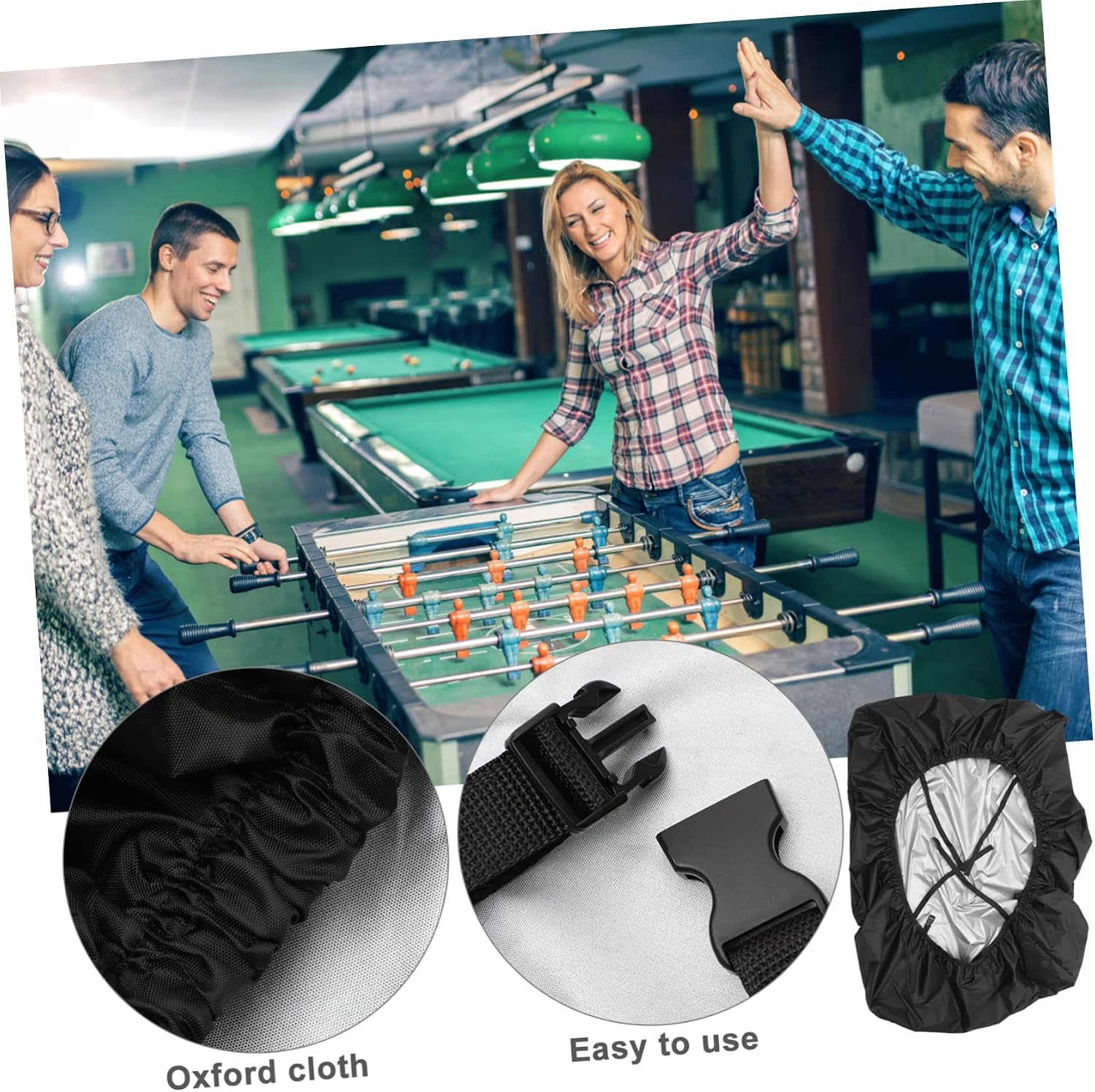 Mikikit Soccer Table Cover Professional Football Table Accessory Outdoor Foosball Protector Breathable Lightweight
