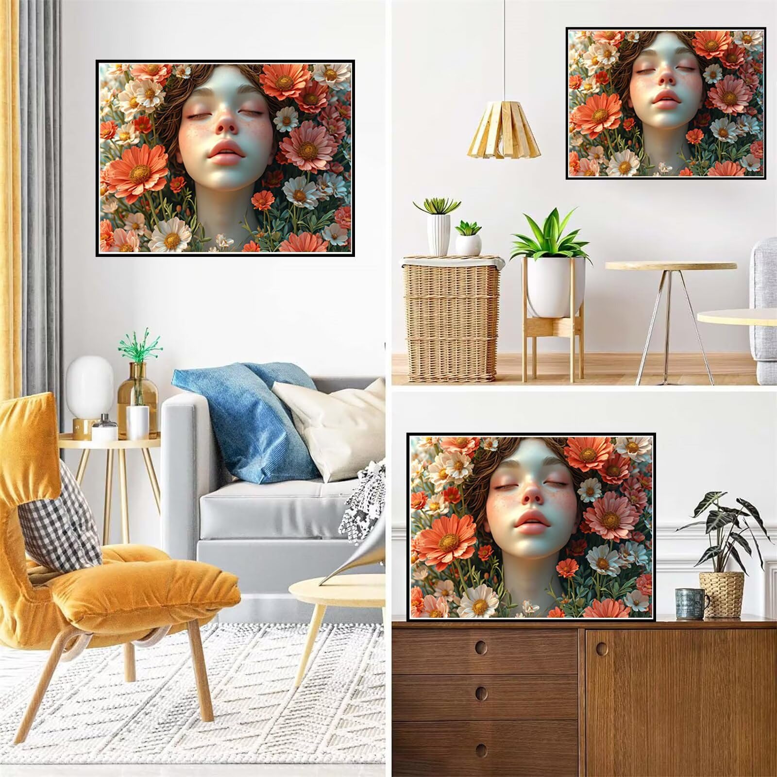 Peinture Diamant Fleur, Diamond Painting Kit Complet 90 x 130 cm, B-368
